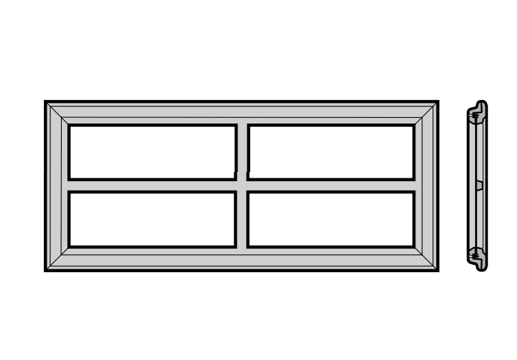 Rama okna kasetowego 650mm, wzór 2 RAL8028/9002