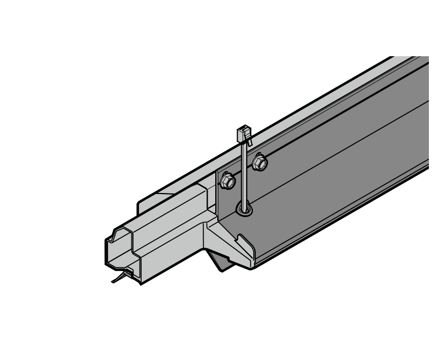Profil przypodłogowy bramy, 120mm - bez profilu cokołowego płyty drzwi przejściowych