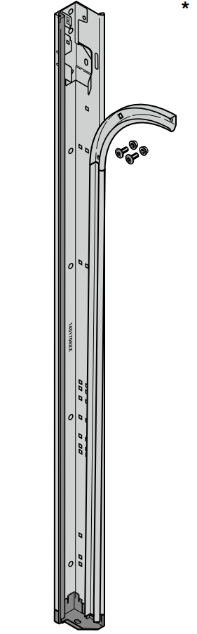Boczny element ościeżnicy - brama skrócona ukośnie - prowadzenie SN - lewy